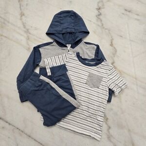 Just One You By Carter's Jogger 3 Piece Set Hooded Blue Gray White Boys 2T